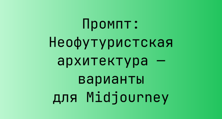 Промпт: Неофутуристская архитектура — варианты для Midjourney