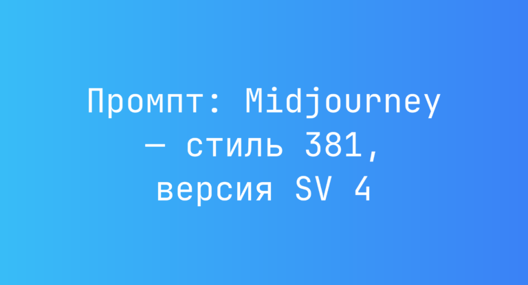 Промпт: Midjourney — стиль 381, версия SV 4