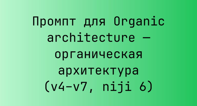 Промпт для Organic architecture — органическая архитектура (v4–v7, niji 6)