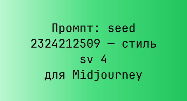 Промпт: seed 2324212509 — стиль sv 4 для Midjourney