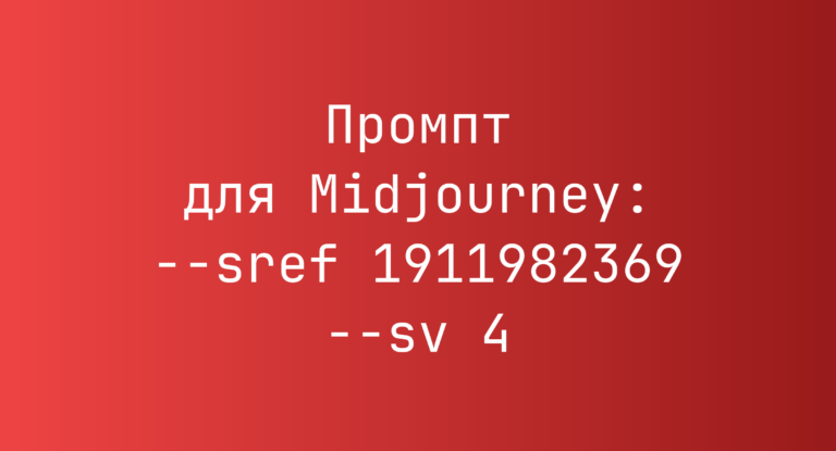Промпт для Midjourney: –sref 1911982369 –sv 4