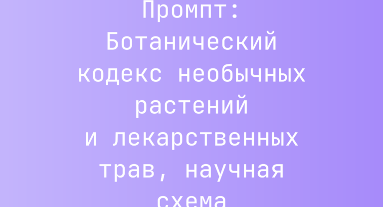 Промпт: Ботанический кодекс необычных растений и лекарственных трав, научная схема