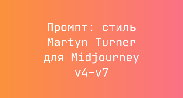 Промпт: стиль Martyn Turner для Midjourney v4–v7