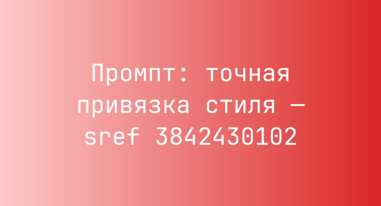 Промпт: точная привязка стиля — sref 3842430102