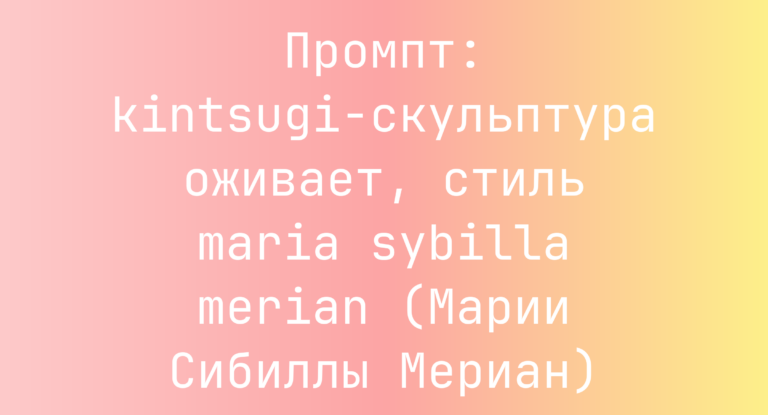Промпт: kintsugi-скульптура оживает, стиль maria sybilla merian (Марии Сибиллы Мериан)