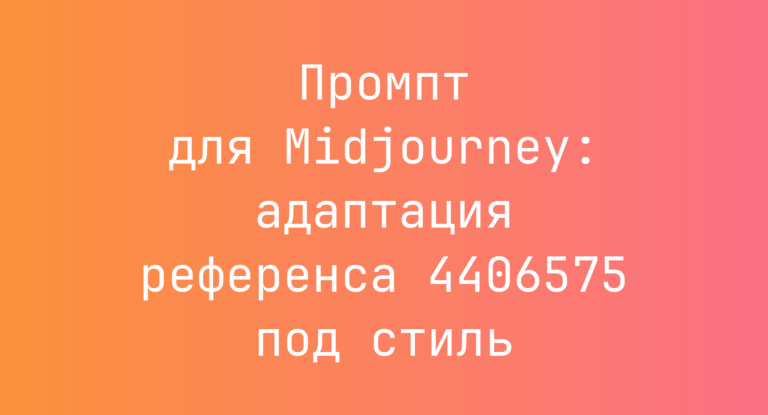 Промпт для Midjourney: адаптация референса 4406575 под стиль