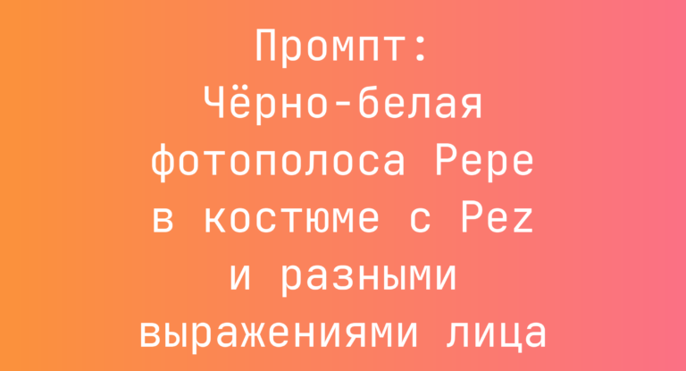Промпт: Черно-белая фотополоса Pepe в костюме с Pez и разными выражениями лица