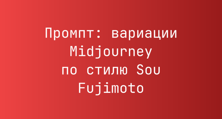 Промпт: вариации Midjourney по стилю Sou Fujimoto