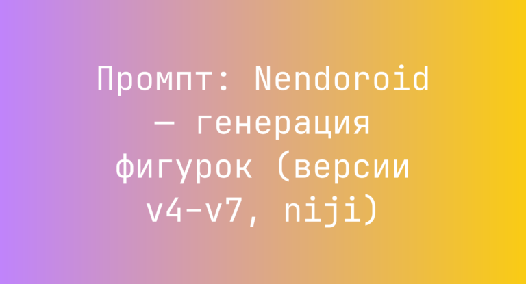 Промпт: Nendoroid — генерация фигурок (версии v4–v7, niji)