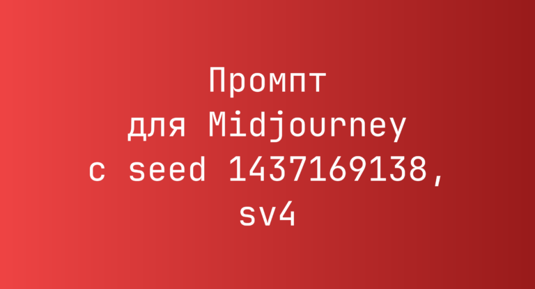 Промпт для Midjourney с seed 1437169138, sv4