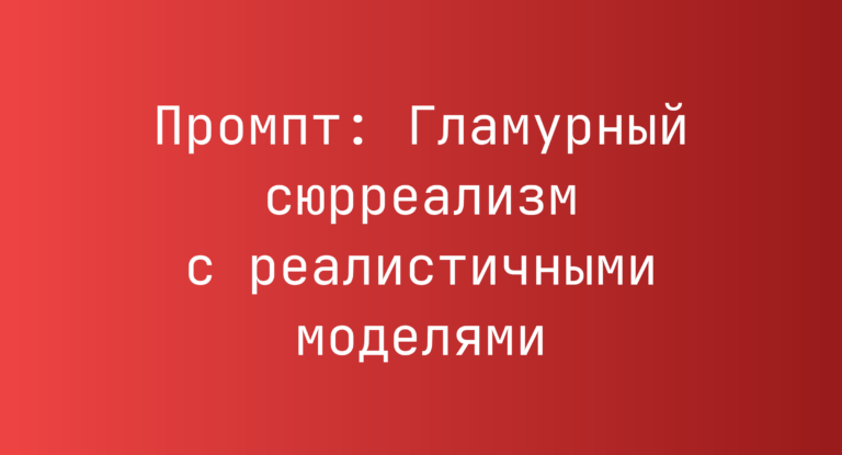 Промпт: Гламурный сюрреализм с реалистичными моделями