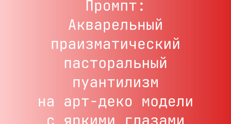 Промпт: Акварельный праизматический пасторальный пуантилизм на арт-деко модели с яркими глазами
