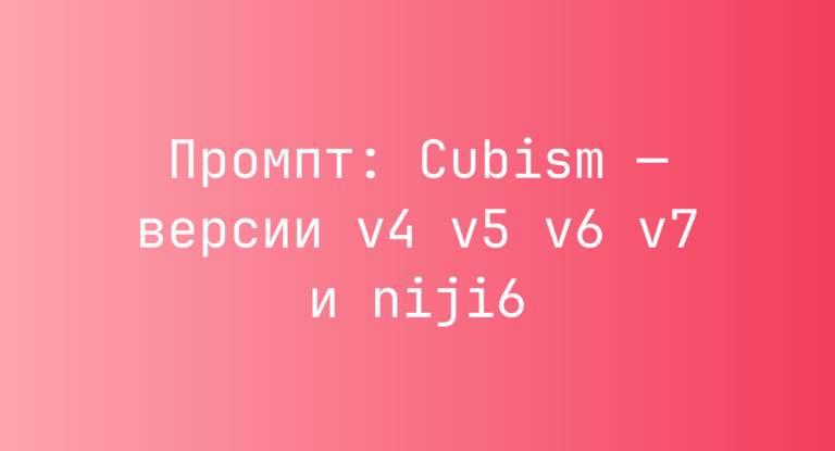 Промпт: Cubism — версии v4 v5 v6 v7 и niji6