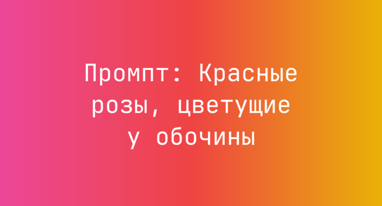 Промпт: Красные розы, цветущие у обочины