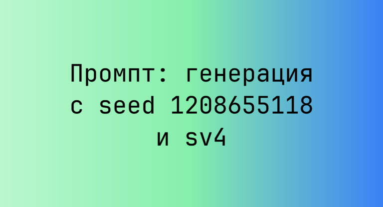 Промпт: генерация с seed 1208655118 и sv4