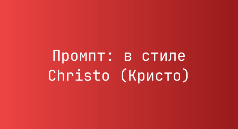 Промпт: в стиле Christo (Кристо)