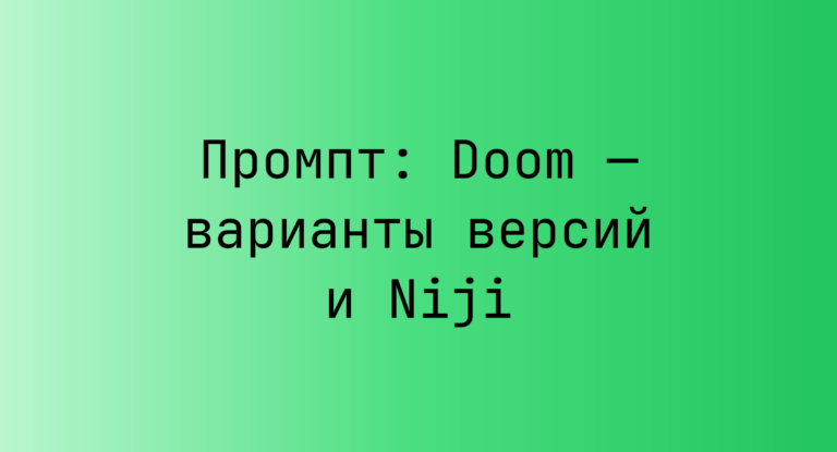 Промпт: Doom — варианты версий и Niji