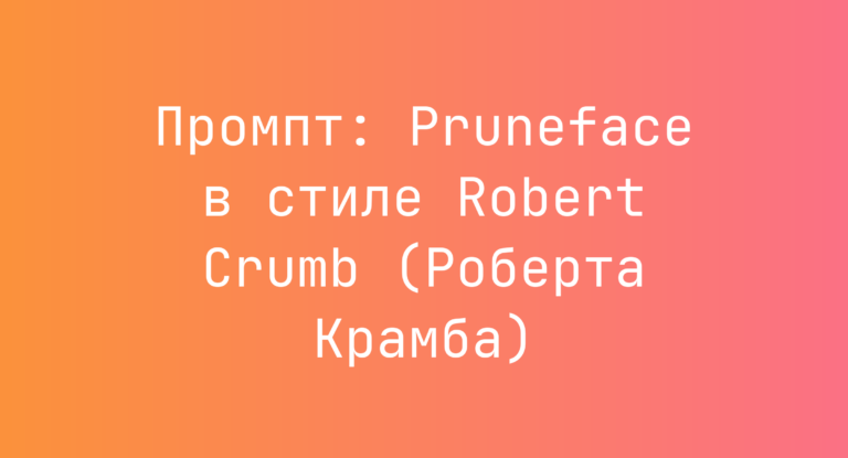 Промпт: Pruneface в стиле Robert Crumb (Роберта Крамба)