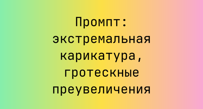 Промпт: экстремальная карикатура, гротескные преувеличения