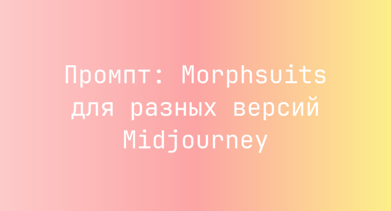 Промпт: Morphsuits для разных версий Midjourney