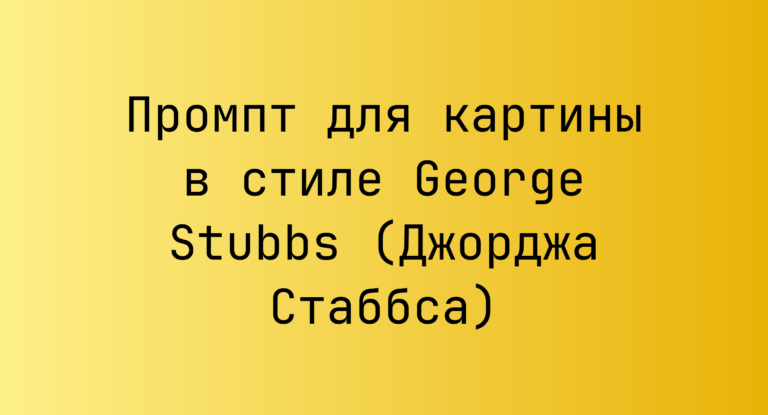 Промпт для картины в стиле George Stubbs (Джорджа Стаббса)