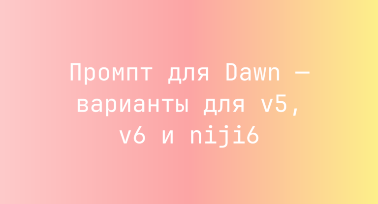 Промпт для Dawn — варианты для v5, v6 и niji6