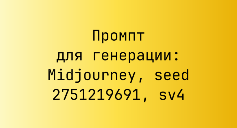 Промпт для генерации: Midjourney, seed 2751219691, sv4