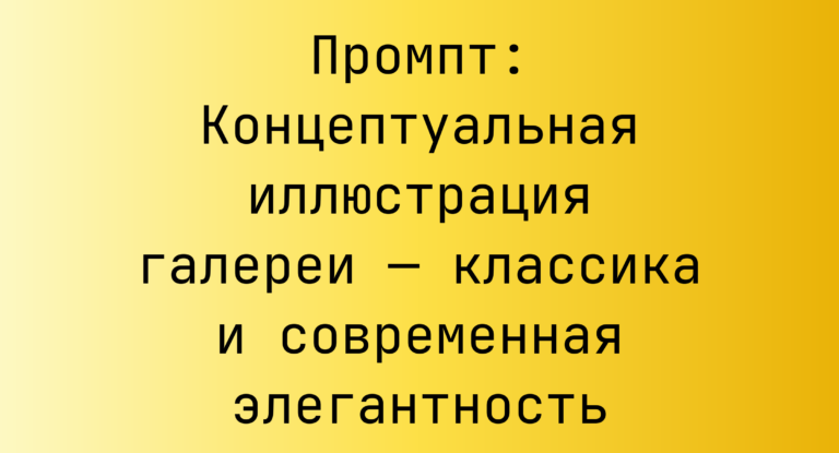 Промпт: Концептуальная иллюстрация галереи — классика и современная элегантность