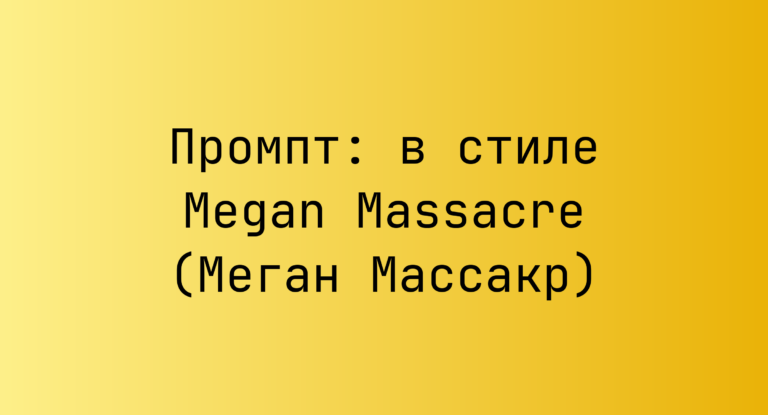 Промпт: в стиле Megan Massacre (Меган Массакр)