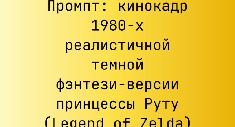 Промпт: кинокадр 1980-х реалистичной темной фэнтези-версии принцессы Руту (Legend of Zelda)