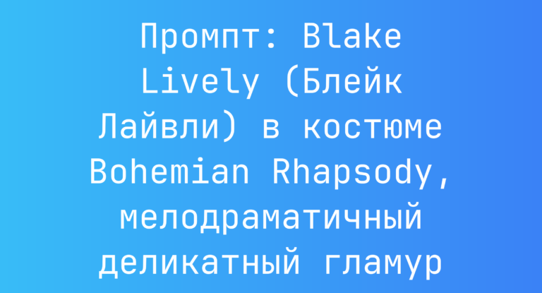 Промпт: Blake Lively (Блейк Лайвли) в костюме Bohemian Rhapsody, мелодраматичный деликатный гламур