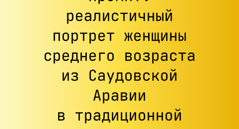 Промпт: реалистичный портрет женщины среднего возраста из Саудовской Аравии в традиционной одежде