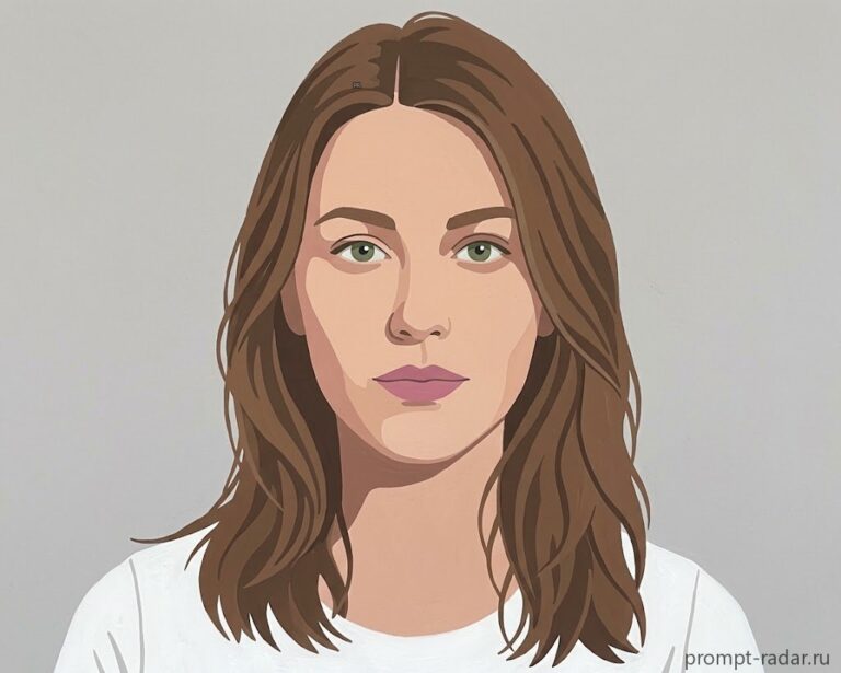Промпт для матовой гуаши женщина с четкими контурами