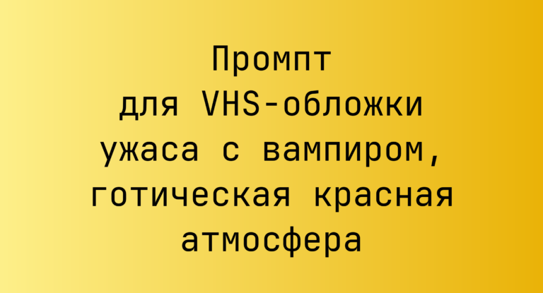 Промпт для VHS-обложки ужаса с вампиром, готическая красная атмосфера