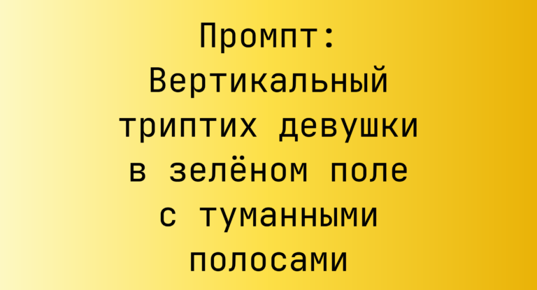 Промпт: Вертикальный триптих девушки в зеленом поле с туманными полосами