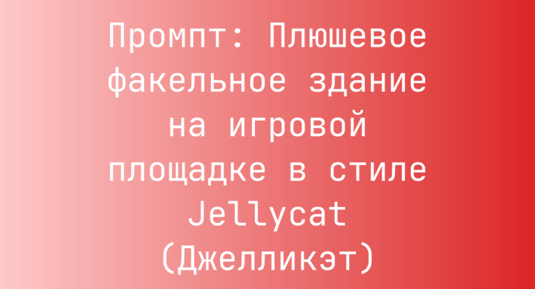 Промпт: Плюшевое факельное здание на игровой площадке в стиле Jellycat (Джелликэт)