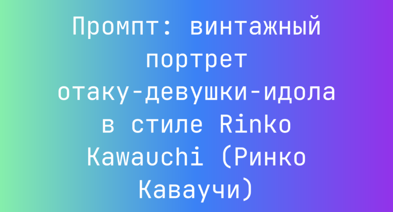 Промпт: винтажный портрет отаку‑девушки‑идола в стиле Rinko Kawauchi (Ринко Каваучи)