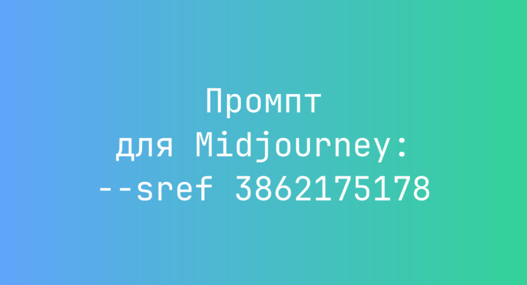 Промпт для Midjourney: –sref 3862175178