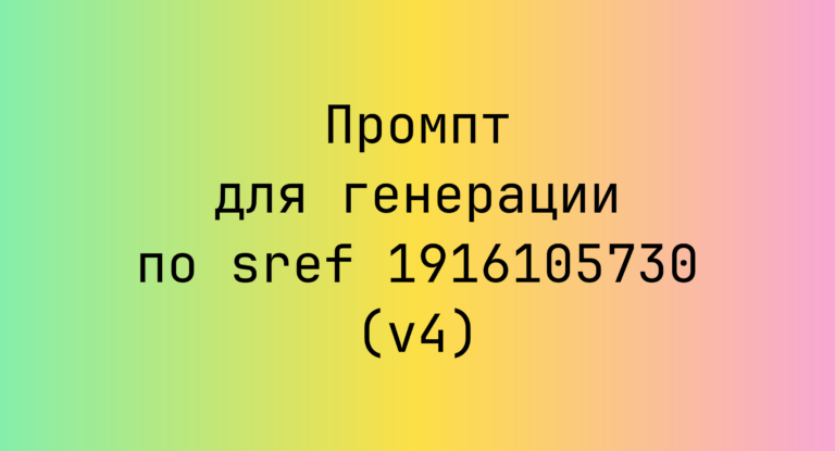 Промпт для генерации по sref 1916105730 (v4)