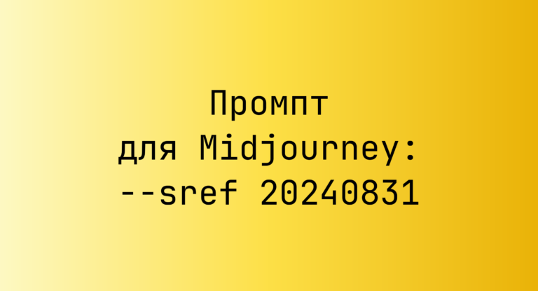 Промпт для Midjourney: –sref 20240831